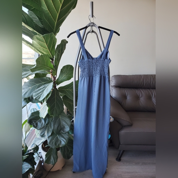 Flowy Blue Jumpsuit - Picture 2 of 2